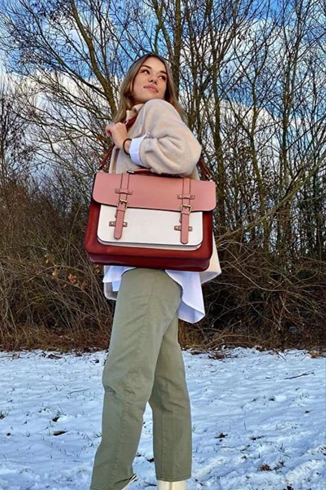 ECOSUSI Laptop Bag for Women 15.6 inch Briefcase Backpack Work Tote Bag PU Leather School Messenger Computer Handbag Designer Briefcase, White Laptop, Work Bags Laptop, Briefcase Backpack, Womens Messenger Bag, Mothers Day Ideas, Laptop Messenger Bags, Work Tote Bag, Laptop Bag For Women