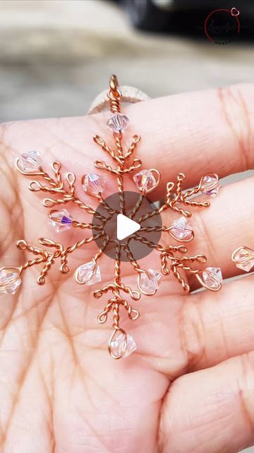 Lan Anh Handmade on Instagram: "how to make wire jewelry at home | Snowflakes pendant  #shortsvideo #handmade #diy" Lan Ahn Handmade, Wire Wrapped Snowflake, Wire Snowflake, Make Wire Jewelry, Twisted Jewelry, Christmas Craft Gifts, Twist Jewelry, Wire Projects, Wire Ornaments