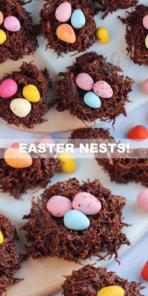 Easter Treat Ideas, Easter Bake, Easter Deserts, Chocolate Nests, Healthy Easter Recipes, Easter Cooking, Easter Food Crafts, Easter Party Food, Easter Foods