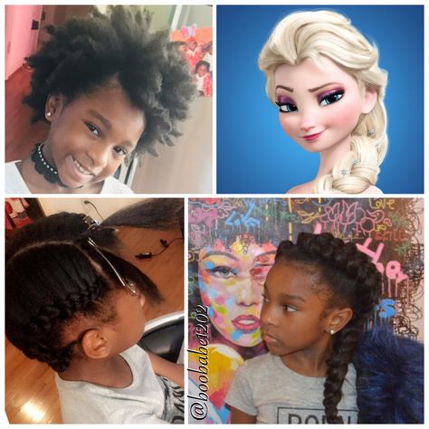 Elsa Braid by Boobabe1202 Elsa Braid Black Hair, Elsa Braid Kids, Elsa Hairstyle Kids, Frozen Hair Tutorial, Elsa Hairstyle, Zelda Hair, Hairstyle For Black Hair, Hairstyles For Baby Girl, Kid Costume Ideas