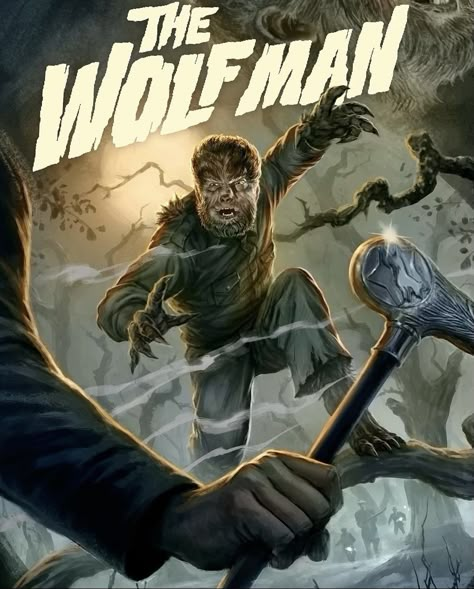 Wolfman Art, Concept Poster Design, The Wolf Man 1941, The Wolfman 2010, Wolf Man 1941, Bigfoot Movies, Horror Pics, The Wolf Man, Classic Monster Movies