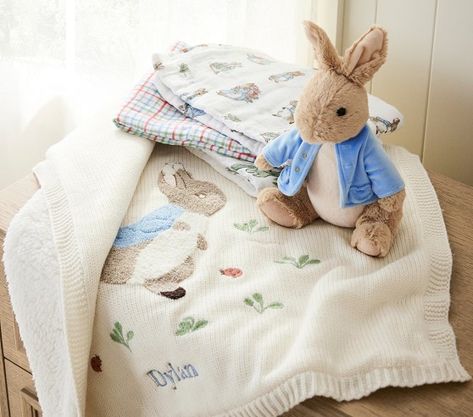 Beatrix Potter™ Peter Rabbit Nursery Shop | Pottery Barn Kids Peter Rabbit Inspired Nursery, Peter Rabbit Nursery Ideas, Rabbit Themed Nursery, Pottery Barn Kids Nursery, Pottery Barn Nursery, Shop Pottery, Peter Rabbit Plush, Kids Bed Furniture, Sweet Characters