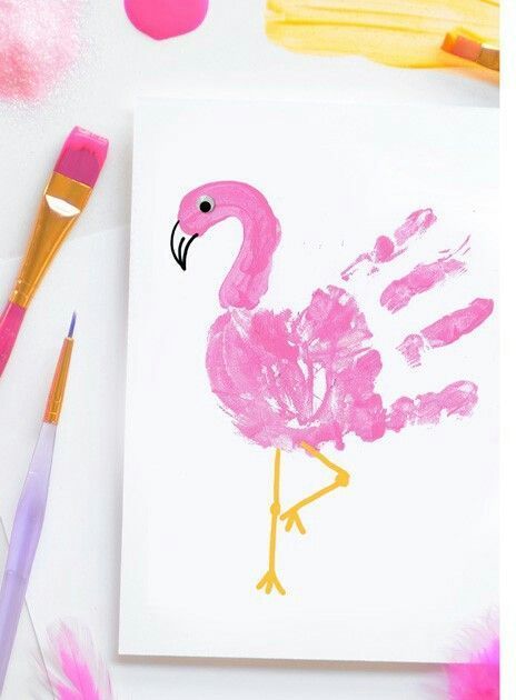 Hand Print Art, Baby Art Projects, Footprint Art, Handprint Craft, Handprint Crafts, Flamingo Party, Daycare Crafts, Handprint Art, Toddler Art