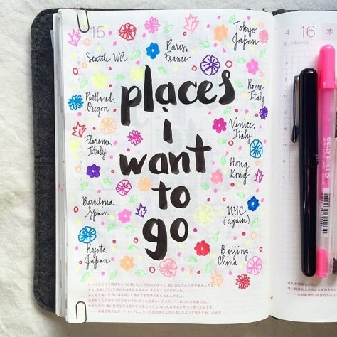 Dream Diary Ideas, Places I Want To Visit Journal, Personal Notebook Ideas, Personal Diary Ideas Creative, Personal Diary Ideas, Lists Journal, Notebook Doodles, Wreck This Journal, Diary Ideas