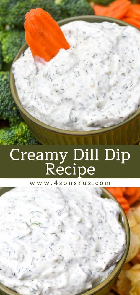 This creamy dill dip recipe makes a refreshing appetizer or snack that’s quick and easy to whip up, even at the last minute. Featuring a simple seasoning blend mixed into a sour cream base- pair it with chips, crackers, or fresh veggies and it’s perfect for serving at parties, barbecues, and even potlucks. Get this quick and easy recipe today! Click here. Best Dill Dip Recipe, Vegetables For Dipping, Dip For Veggies And Crackers, Chip Dips Easy, Dill Sour Cream Dip, Beaumonde Dill Dip, Creamy Dill Dip, Chip Dip Recipes With Sour Cream, Dill Chip Dip