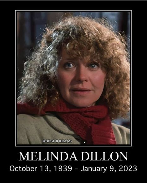 REST IN PEACE: Actress Melinda Dillon, known for roles in films like “Close Encounters of the Third Kind” and “A Christmas Story,” died Jan. 9 at the age of 83, her family confirmed in an obituary. Melinda Dillon was born in Hope, Arkansas, on October 13,1939 as Melinda Ruth Clardy, but raised in Cullman, Alabama. She spent four years in Germany and attended Hyde Park High School and the Goodman School of Drama at the Art Institute of Chicago (now at DePaul University) in Chicago. She is b Melinda Dillon, Peter Billingsley, Darren Mcgavin, Harry And The Hendersons, Cullman Alabama, Depaul University, The Rainmaker, Deborah Kerr, Chicago University