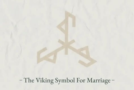 Viking Rune For Marriage, Viking King And Queen Tattoos, Viking Marriage Symbol, Viking Wedding Symbol, Symbol Of Marriage, Runes For Marriage, Viking Couple Tattoo Ideas, Viking Love Symbol, Viking Wedding Tattoo