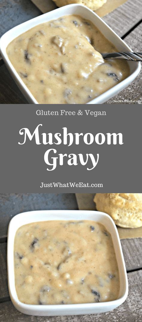 Mushroom Gravy - Gluten Free & Vegan Gluten Free Mushroom Gravy Recipe, Dairy Free Mushroom Gravy, Gluten Free Mushroom Gravy, Cream Of Mushroom Gravy, Dairy Free Mushroom Soup, Dairy Free Green Bean Casserole, Dairy Free Thanksgiving Recipes, Dairy Free Thanksgiving, Vegan Mushroom Gravy