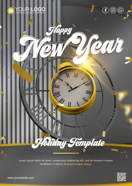 Happy new year a holiday poster template | Premium Psd #Freepik #psd #celebration #new-year #eve #happy-holidays Celebration Poster, Happy New Year Celebration, 2024 Poster, Modern Postcard, Holiday Templates, New Years Poster, Happy New Year 2024, Poster Psd, Holiday Poster