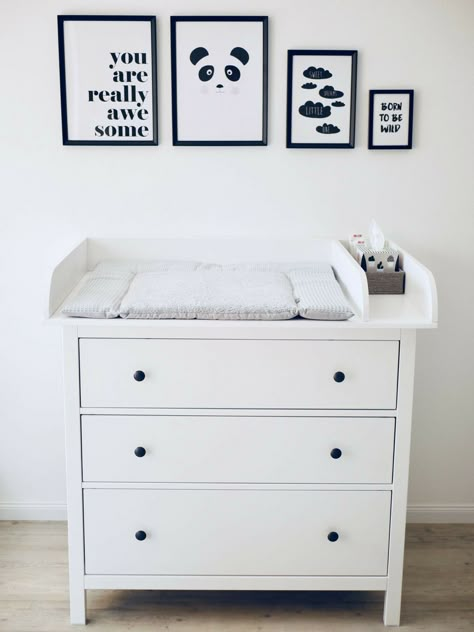 Ikea Hemnes Changing Table, Hemnes Ikea, Ikea Chest Of Drawers, Baby Room Boy, Baby Nursery Inspiration, Ikea Dresser, Baby Changing Table, Ikea Bedroom, Baby Zimmer