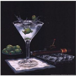 Olive Party Ii - Poster by Michael Godard Godard Poster, Godard Art, Michael Godard, Jim Warren, Feeling Some Type Of Way, Olive Art, Champagne Grapes, Martini Olive, Party Frame