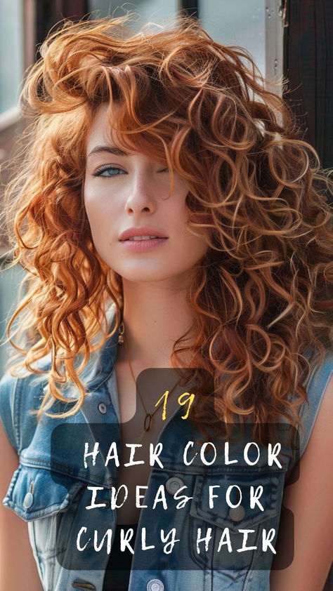 Dare to go bold with your curls? Click for 19 top hair color ideas that bring out the best in your curly hair. 🌟🎨 #BoldCurlyHair #TopHairColors #DareToColor #CurlyHairStyles #VividCurls Dimensional Curly Hair Color, Red Brown Hair Color Auburn Curly, Red Blonde Balayage Curly Hair, Copper And Blonde Balayage Curly Hair, Copper Curly Hair With Blonde Highlights, Funky Curly Hair Color, Money Piece Naturally Curly Hair, Curly Reddish Brown Hair, Red Curly Hair Ideas