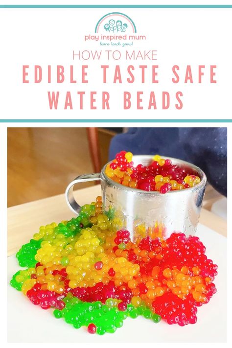 Water Bead Activities, Edible Water Beads, Bead Activities, Taste Safe Sensory, Edible Sensory Play, Edible Sensory, Sensory Play For Toddlers, Sensory Play Recipes, Sensory Activities For Preschoolers