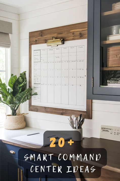 Looking to organize your kitchen and life better? Discover 20 amazing command center kitchen ideas that will transform your space into an organized hub. From calendars to storage solutions, find out how you can make your kitchen both functional and stylish. Click to explore these clever design inspirations 🏡✨. #KitchenOrganization #CommandCenterIdeas #HomeDesign Home Office Command Center Wall, Calendar And Mail Wall, Kitchen Information Center, Family Management Center, Kitchen White Board, Calendar Area Home Organization Station, Weekly Calendar Ideas, Kitchen Wall Organization Ideas, Calendar Wall Ideas