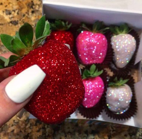 Edible Glitter Chocolate covered Strawberries