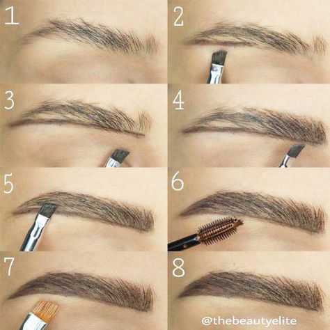 #NailArt Eyebrows For Face Shape, Eyebrows Shape, Straight Eyebrows, Straight Brows, Membentuk Alis, Bentuk Alis, Maquillage On Fleek, Mekap Mata, Tweezing Eyebrows