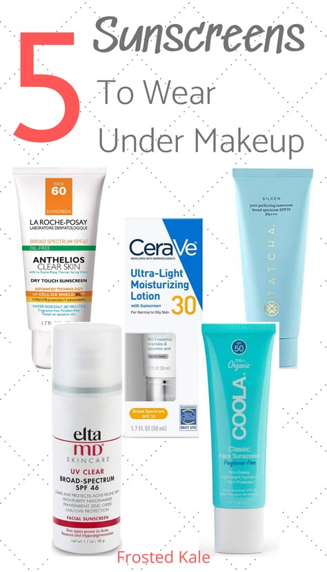 These 5 sunscreens for your face wear well under makeup, are great for sensitive skin, dry skin, and oily skin. Read the full review to get the facts on each.    #sunscreen #sunscreenforface #spf #sunscreenundermakeup #sunscreenfordryskin #sunscreenforoilyskin Facial Moisturizer For Oily Skin, Good Sunscreen For Face, Best Spf, Sunscreen For Face, Lotion For Oily Skin, Best Sunscreen, Spf Face, Sunscreen Spray, Anti Wrinkle Skin Care