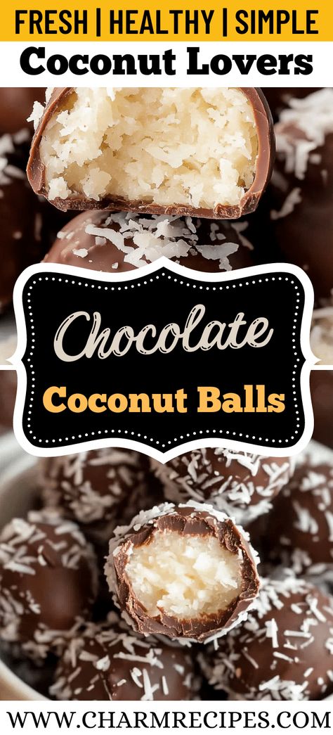 Coconut And Chocolate Bars, Coconut Chocolate Macaroons, Dark Chocolate Coconut Balls, Coconut Bom Boms, Choc Coconut Balls, Recipes Using Dessicated Coconut, Chocolate Dipped Coconut Balls, Mounds Balls Recipe, Coconut Bonbons Homemade