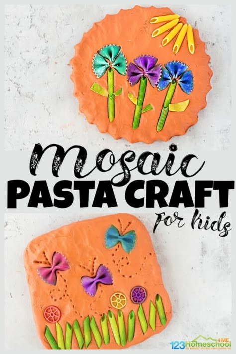 Clay Activities For Kids, Flower Crafts Preschool, Flower Science, Pasta Crafts, June Crafts, Pasta Art, Science Experiments For Preschoolers, Art Project For Kids, Summer Crafts For Kids