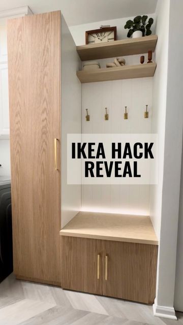 Ikea Hall, Diy Kast, Pax Hack, Ikea Laundry, Ikea Laundry Room, Ikea Pax Hack, Ikea Entryway, Ikea Organization Hacks, Armoire Entree