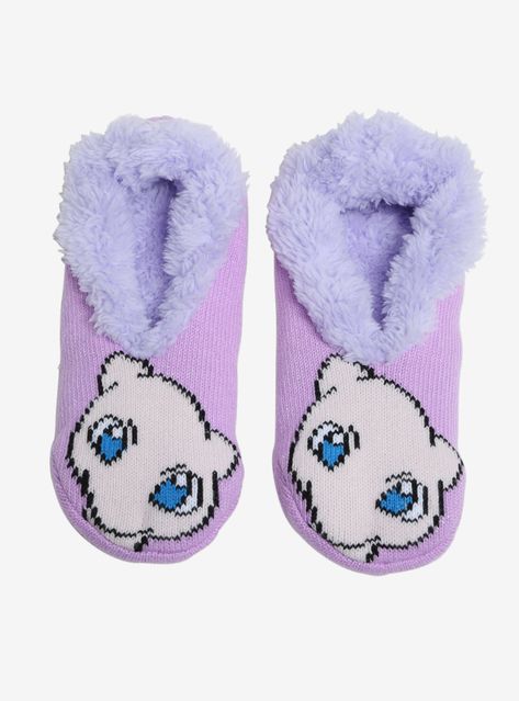 Get comfy with the help of  Pokémon ! These lavender cozy slippers feature Mew's face on the toes, Lurex detailing, the softest faux fur and a non-slip sole. Don't worry, this Pokémon won't go disappearing on you.    One size fits most  80% acrylic; 11% polyester; 8% metallic; 1% spandex  Wash cold; dry low  Imported Pokemon Slippers, Pokemon Mew, Cozy Slippers, Girls Sleepwear, Casual Tees, Cozy Socks, Slippers Cozy, Comfy Clothes, Cute Socks