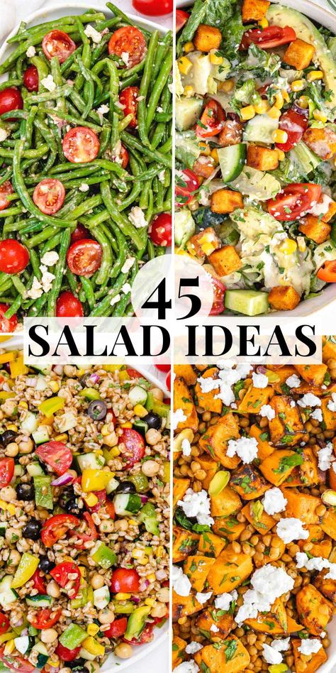 Over 45 best and tasty salads that are easy to make, healthy, vegetarian and vegan too. Browse through, and pick your favorite salad and dressing. Keto Friendly Snacks, Healthy Starters, Fennel And Orange Salad, Potluck Salad, Veggie Salad Recipes, Vegetable Bowls, Veggie Salads, Plant Based School, Tasty Salads