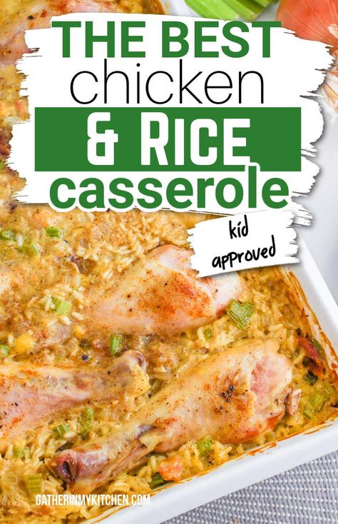 Discover the delight of a creamy baked chicken and rice casserole. This easy recipe is ideal for a hearty dinner, combining juicy chicken drumsticks with rich, flavorful rice. It's a simple, baked dish that promises to please any palate. Knorr Rice Recipes, Chicken Soup Rice, Baked Chicken And Rice Casserole, Chicken Drumstick Recipes Oven, Drumstick Recipes Oven, Creamy Baked Chicken, Creamy Chicken And Rice Casserole, Baked Chicken And Rice, Chicken Flavored Rice