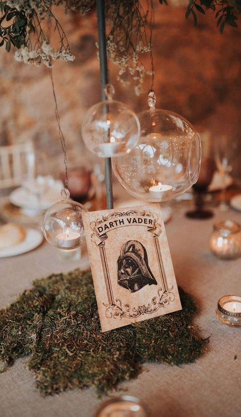 Star Wars Wedding Theme Ideas, Star Wars Wedding Decorations, Slytherin Wedding, Star Wars Wedding Theme, Bottle Centerpieces, Star Wars Wedding, Star Wars Wallpaper, Wedding Props, Lodge Wedding