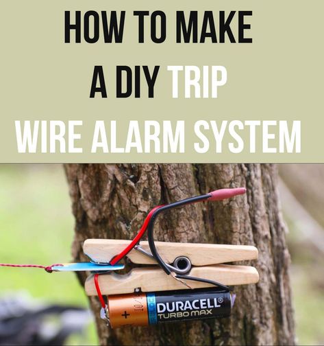 Making a tripwire alarm system is easier than it seems at a first glance and it will notify you in case there is an emergency or an intruder near you. Off Grid Garden, Trip Wire Alarm, Homesteading Garden, Live Off Grid, Trip Wire, An Intruder, Off Grid Survival, Survival Knots, Alternative Living