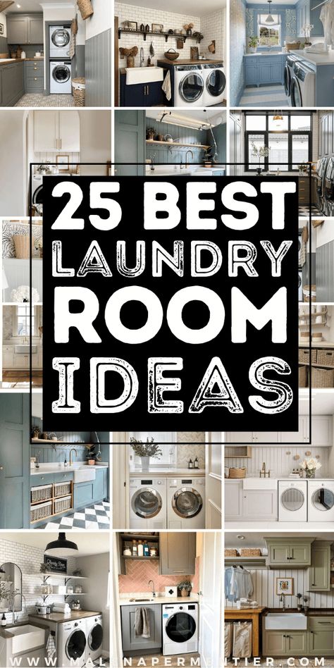 25 Amazing Laundry Room Ideas That Work For Any Size Ideas For Laundry Room, Beautiful Small Laundry Rooms, Repurpose Kitchen Cabinets In Laundry Room, Remodel Laundry Room, Laundry Room Design Ideas Layout, Laundry Room Ideas Basement, Laundry Room Makeover Modern, Decorating Laundry Room, Laundry Room Design Layout