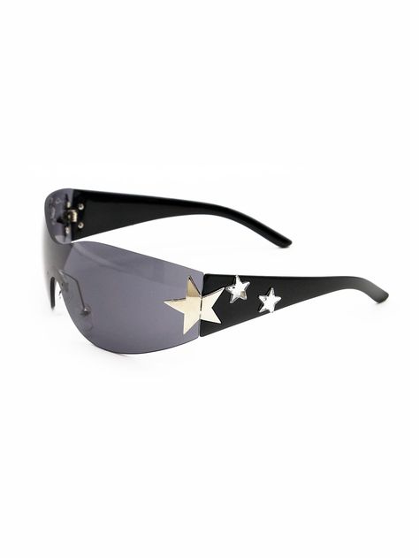 1pc Women's Rimless Star Decorated Y2k Fashion Sunglasses For Daily Wear Street Shades Beach AccessoriesI discovered amazing products on SHEIN.com, come check them out! Glasses Fashion Eyewear, Summer Accessories Beach, Makeup Clothes, Fashion Eyeglasses, Cool Sunglasses, Elegant Dresses Long, Thanksgiving Outfit, Beach Accessories, Eyewear Fashion