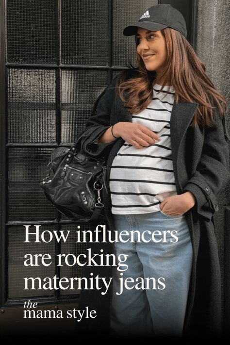 Find out how to find the best maternity jeans for your shape and how to style them like fashion mama @jelenamarinovic. You'll be surprised at how easy it is to look amazing in wide leg or boyfriend jeans, especially from these great brands. 
#style #maternityjeans #ootd #pregnancystyle Baggy Jeans Maternity Outfit, Maternity Jean Outfits Fall, Wide Leg Jeans Maternity Outfit, Styling Maternity Jeans, Maternity Jeans Outfit Winter, How To Style Maternity Jeans, Maternity Wide Leg Pants Outfit, Jeans Pregnancy Outfit, Maternity Outfits Jeans