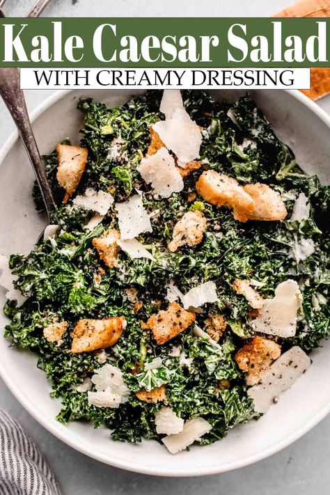 Kale Cesar Salad, Grilled Broccolini, Best Sides, Kale Caesar, Kale Caesar Salad, Kale Salad Recipes, Vegetarian Salad Recipes, Caesar Salad Recipe, Recipe Vegetarian