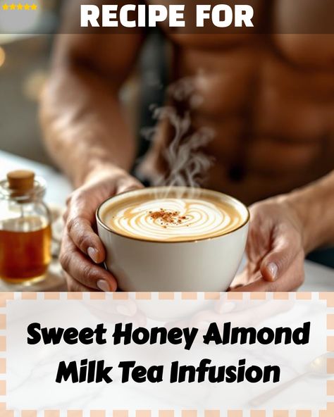 Sweet Honey Almond Milk Tea Infusion: A delightful homemade infusion blending almond milk with tea and a touch of honey, creating a soothing drink perfect for any time of the day. Ideal for those interested in exploring new honey recipes. Almond Milk Tea, Infused Vinegars, Almond Tea, Tea Infusion, Infused Coffee, Honey Almonds, Chef Inspiration, Herbal Recipes, Cream Tea