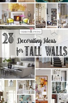 How to Decorate with Books {Ideas & Tips} How To Decorate A Tall Wall Living Room, Decorating High Ceilings Living Room, How To Decorate Tall Walls High Ceilings, Tall Wall Decorating Ideas, Tall Ceiling Living Room Decor, Tall Wall Ideas, Tall Wall Decor High Ceilings, Decorating High Walls, Decorating A Large Wall