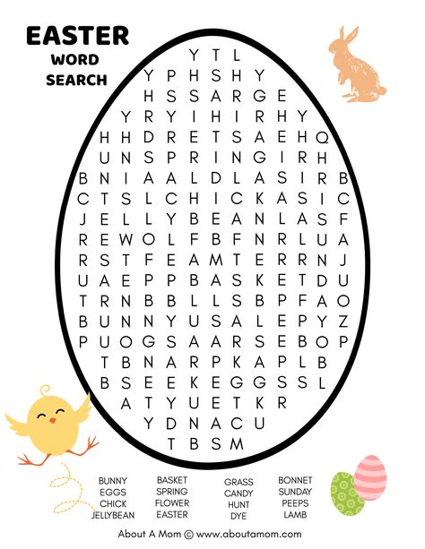 This fun Easter Word Search Printable includes 16 words about Easter to search for including treats you might find in your Easter basket. This printable Easter word search puzzle is a lot of fun for kids of all ages. Perfect for fun at home, homeschooling, teachers, classrooms, and scout meetings. #Easter #EasterPrintables #wordsearch #printable #freeprintables Easter Activities Printables, Easter Worksheets For Kids, Easter Crossword, Easter Word Search, Printable Easter Activities, Kids Word Search, Easter Puzzles, Easter Things, Easter Worksheets