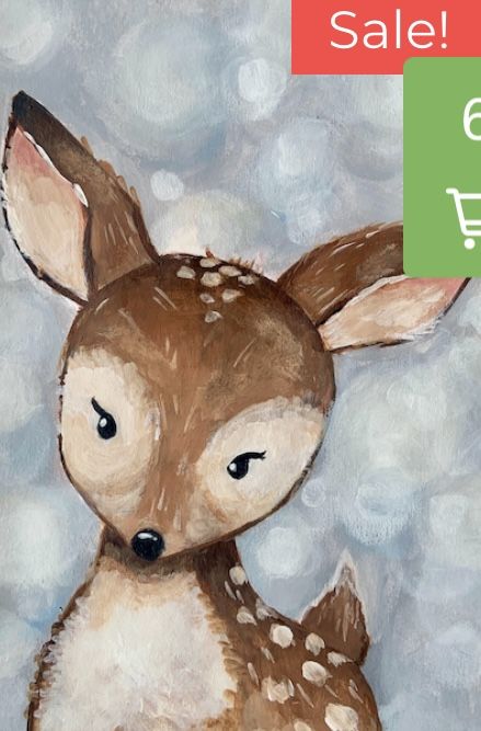 Winter Canvas Painting Ideas, Learn Acrylic Painting, Winter Art Lesson, Winter Art Projects, Deer Painting, Paint Nite, Winter Painting, Baby Deer, Winter Art