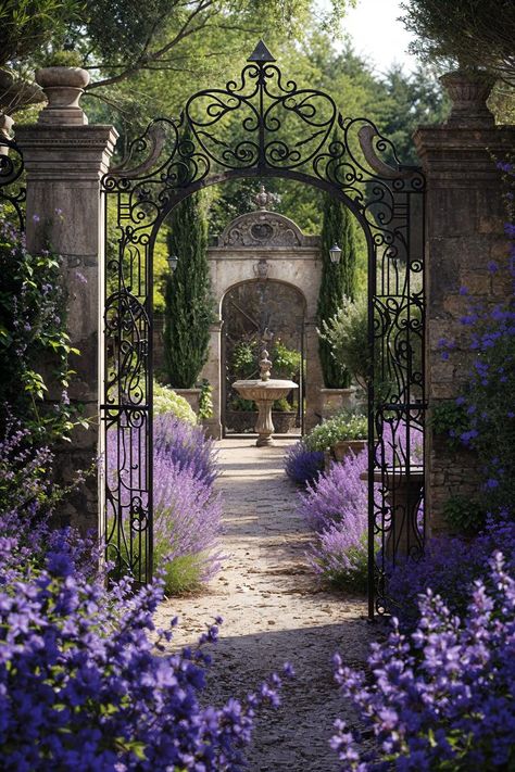 Professional Garden Design, Secret Garden Pathways, Cottage Flowers Garden, Victorian Garden Design, Cozy Garden Aesthetic, Long Narrow Garden Ideas, Victorian Garden Aesthetic, Cool Outdoor Spaces, French Chateau Garden