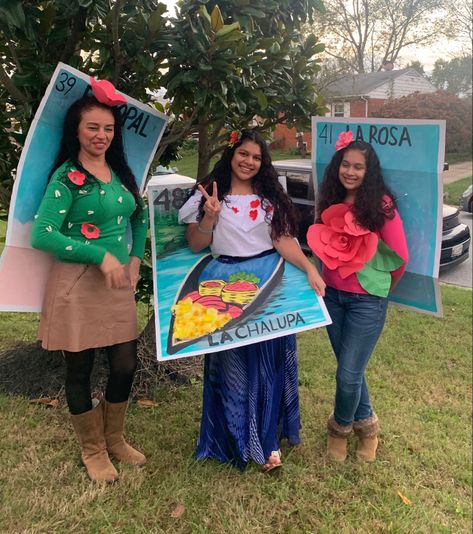 Loteria Characters Costumes, Loteria Night Ideas, Loteria Costume, Loteria Halloween Costume, La Loteria Costume Ideas, Loteria Party Ideas Outfit, Loteria Costumes Ideas Diy, Loteria Costumes Ideas, Loteria Party Ideas