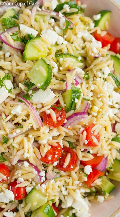 Best Orzo Pasta Salad, Orzo Arugula Salad, Orzo Arugula, Orzo Pasta Salad Recipe, Orzo Dishes, Greek Orzo Salad, Orzo Salad Recipes, Orzo Pasta Salad, Orzo Recipes