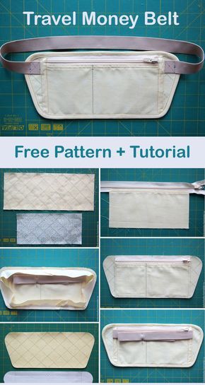 Travel Money Belt Bag: Free Sewing Pattern Money Pouch Diy, Hip Bag Pattern Free, Travel Pouch Diy, Belt Bag Diy, Diy Belt Bag, Waist Bag Pattern, Hip Bag Pattern, Bag Free Sewing Pattern, Belt Bag Pattern