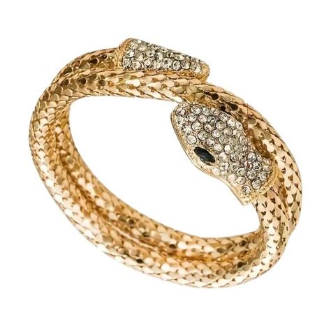 J’adore Boutique Women’s  Shiny Snake Bracelet Snake Rings, Snake Jewelry, Snake Bracelet, Jaded London, Estilo Punk, Style Punk, Gold Snake, Gold Rhinestone, Metal Bracelets