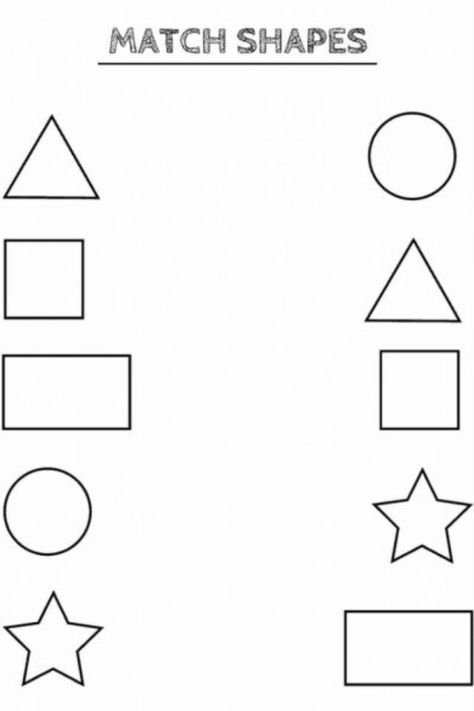 Match The Shapes, Letter S Worksheets, Shape Worksheets For Preschool, Letter A Coloring Pages, Math Shapes, Shapes Worksheet Kindergarten, Maths Worksheet, Shape Activities Preschool, Shape Coloring Pages