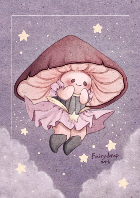 Jennie On Twitter Mushroom, Fairydrop Art, Mushroom Drawings, Fairycore Wallpaper, Mushroom People, Cute Mushrooms, Mushroom Wallpaper, Mushroom Drawing, Illustration Cute