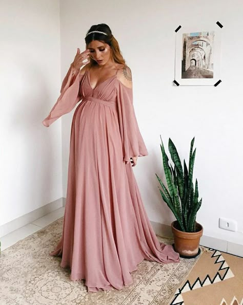 Maternity Evening Gowns, Vestidos Para Baby Shower, Elegant Maternity Dresses, Pink Maternity Dress, Dress For Pregnant Women, Cute Maternity Dresses, Maternity Dresses For Baby Shower, Maternity Photoshoot Outfits, Maternity Long Dress