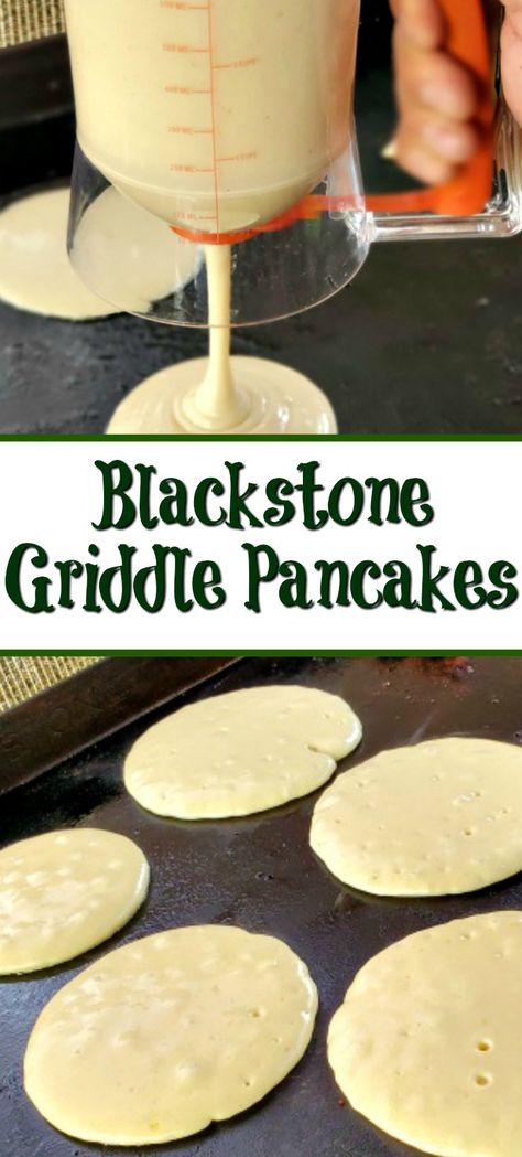 Blackstone Pancakes, Black Stone Griddle, Griddle Pancakes, Blackstone Breakfast, Outdoor Griddle Recipes, Griddle Cooking Recipes, Grill Breakfast, Pancake Griddle, Outdoor Cooking Recipes