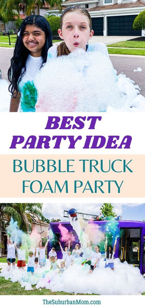 Summer Kick Off Party Ideas, Diy Foam Party, Summer Kick Off Party, Dino Volcano, Water Birthday Parties, Underwater Birthday, Water Birthday, Magic Check, Bubble Birthday Parties