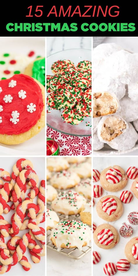 a variety of Christmas cookies Amazing Easy Recipes, Fourth Of July Birthday, Classic Holiday Desserts, Best Christmas Cookie Recipes, Spritz Cookie Recipe, Amazing Cookie Recipes, Christmas Cookie Recipes Holiday, Baking Holiday, Italian Christmas Cookies