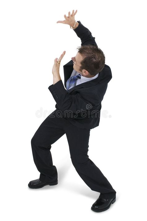 Suit Stock Photo, Cowering In Fear Pose Reference, Business Man Pose Reference, Business Man Reference, Men In Suits Reference, Sneaky Pose, Cowering In Fear Pose, Man In Suit Reference, Standing On Business