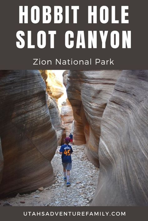 The Hobbit Hole in Zion National Park might be our new favorite hike in Zion. We didn't see another soul on this trail, which is a rare feat in this busy National Park. This trail has a steep climb down, but is very family-friendly and has a slot canyon and arch! - Utah's Adventure Family Utah Slot Canyons, Utah Hidden Gems, Things To Do In St George Utah, Slot Canyons Utah, American Roadtrip, Arches Park, Southwest Travel, Slot Canyons, Utah Vacation